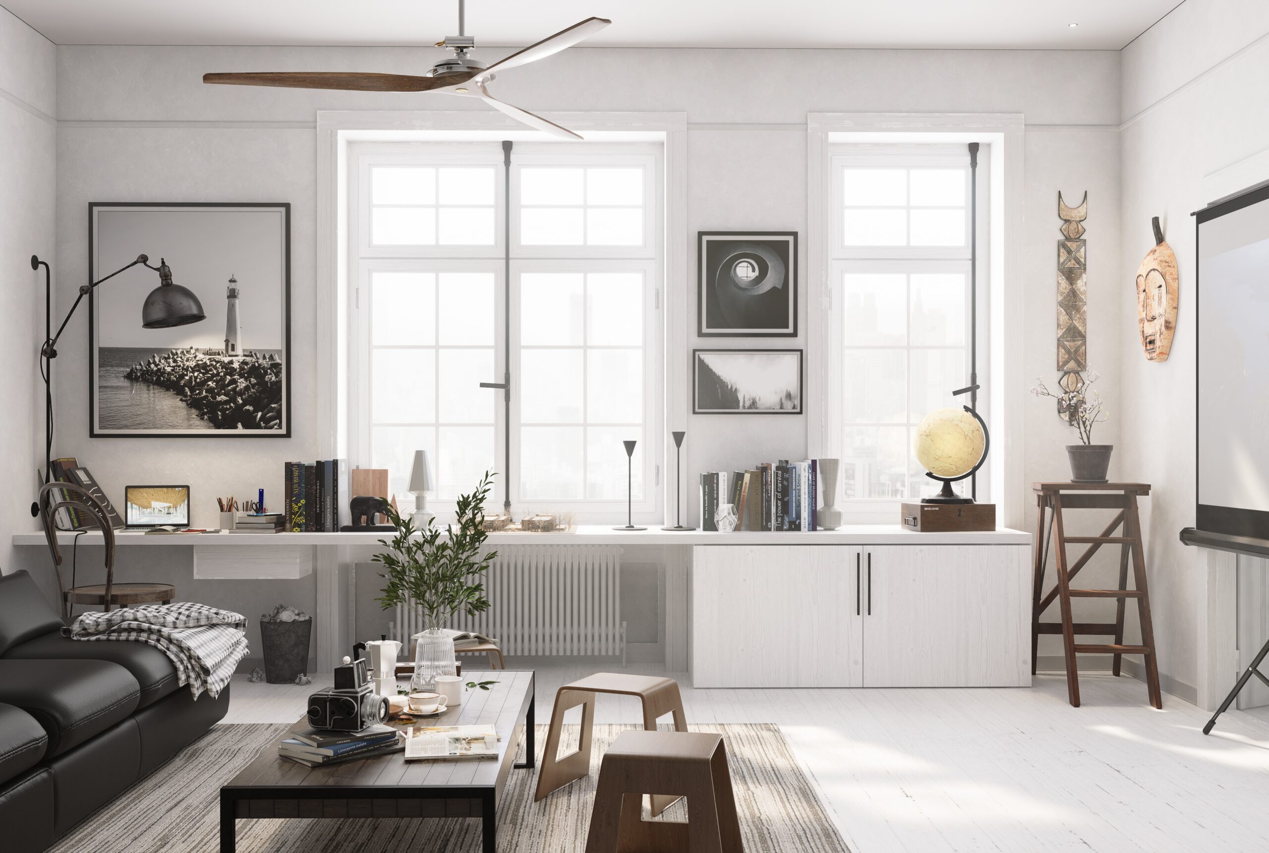 Renderontwerp indeling woonkamer [D5render]