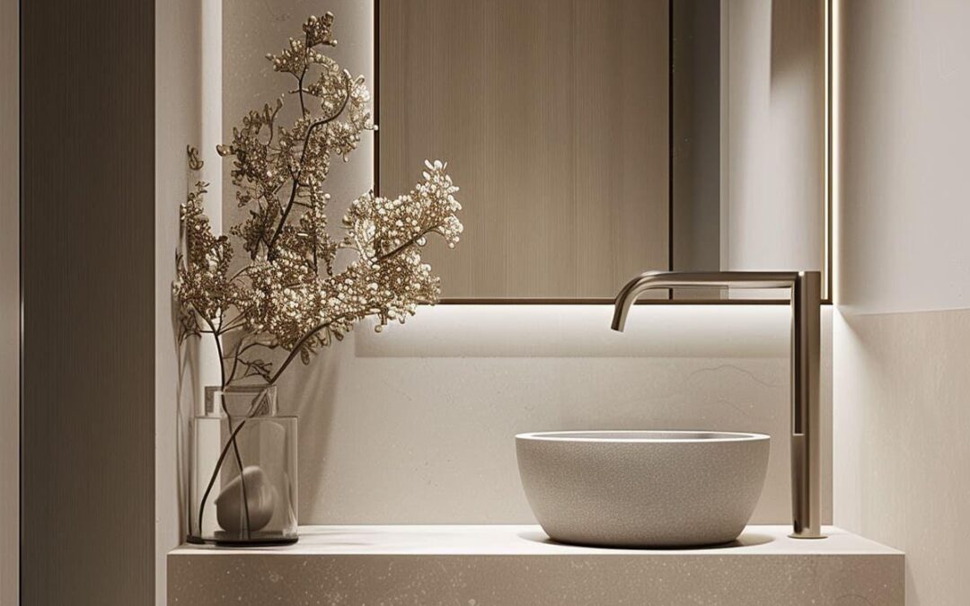 Inspiratie toilet ruimte met warme aardetinten