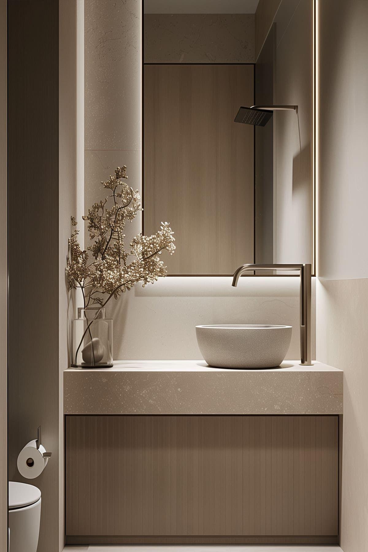 Inspiratie toilet ruimte met warme aardetinten