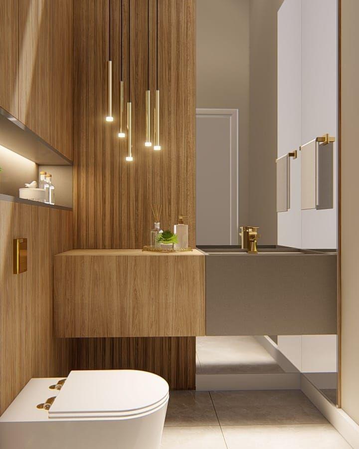 Inspiratie toilet ruimte met houtaccenten