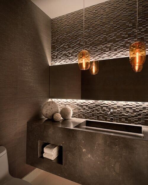 Inspiratie toilet ruimte met indirecte verlichting
