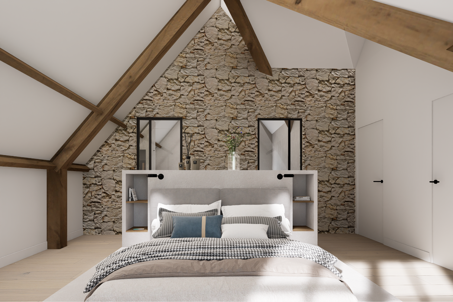 Artist Impression master bedroom en badkamer ensuite via ScherpVision.nl