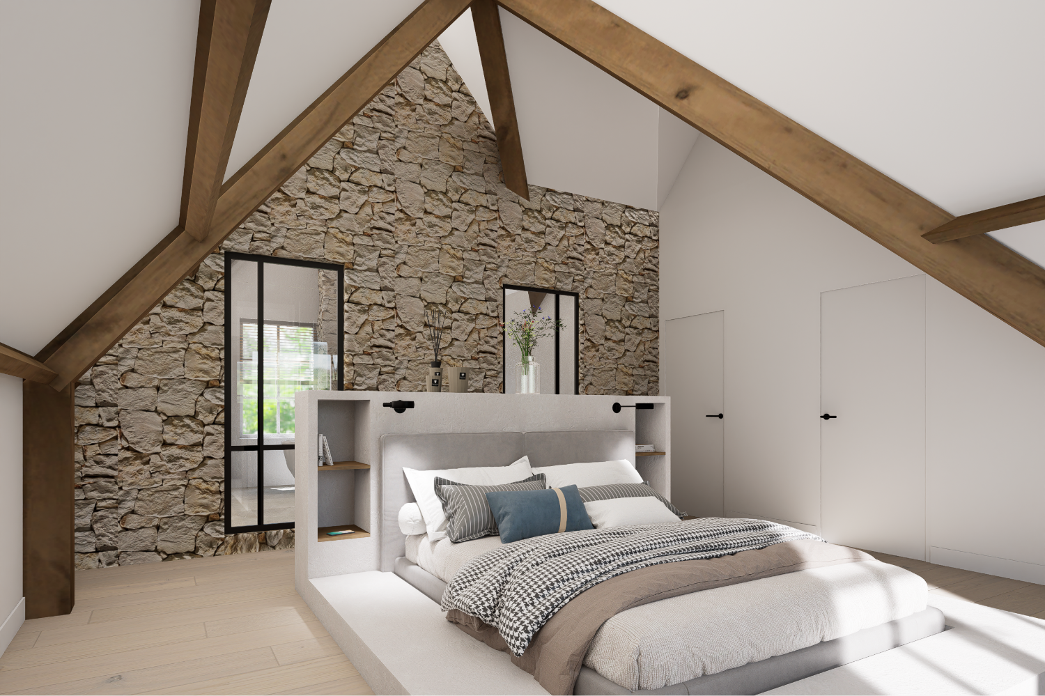 Artist Impression master bedroom en badkamer ensuite via ScherpVision.nl