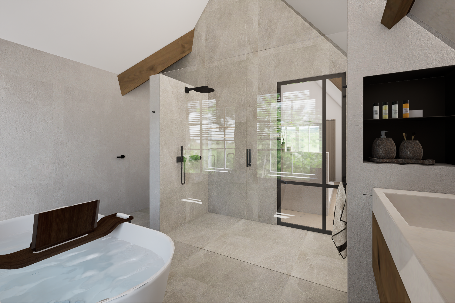 Artist Impression master bedroom en badkamer ensuite via ScherpVision.nl